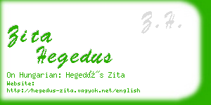 zita hegedus business card